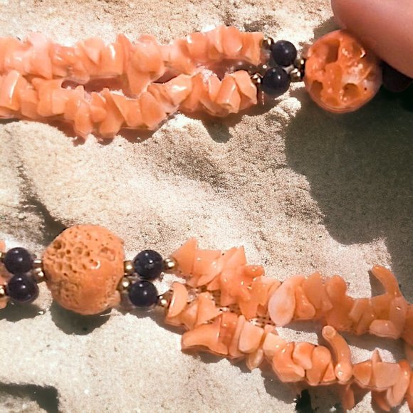 DISCO LEMONADE Vintage Natural Angel Skin Coral Beaded Necklace, Angelskin,Angel - Picture 4 of 16